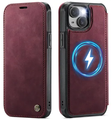 Produktbild von iPhone 14 Hülle - CaseMe 053 Slim Book Case - MagSafe Compatible - Rot