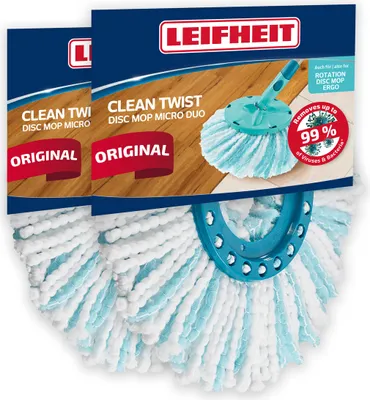 Produktbild von Leifheit Ersatzkopf Wischmop CLEAN TWIST Disc Mop Ergo micro duo 2er Set