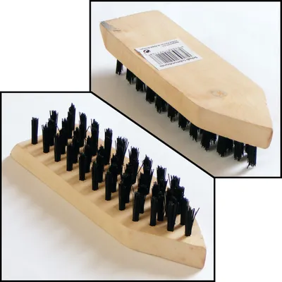 Image de Brosse, bois, extrémités pointues, gros poils, env. 18x5cm, brosse à saleté, brosse à récurer, brosse à chaussures, longueur des poils 22 mm