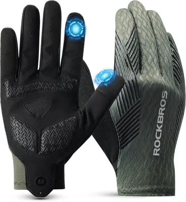 Zdjęcie produktu dla Rękawiczki rowerowe ROCKBROS dla kobiet i mężczyzn, z ekranem dotykowym, antypoślizgowe, oddychające, cienkie, na wiosnę i lato, do jazdy na rowerze, biegania, fitnessu i wędrówek, rozmiar L