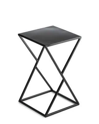 Obrázok produktu pre Howhomely Kvetinová stolička kovová čierna 40 cm - stojan na kvety, kvetinový stĺp moderný