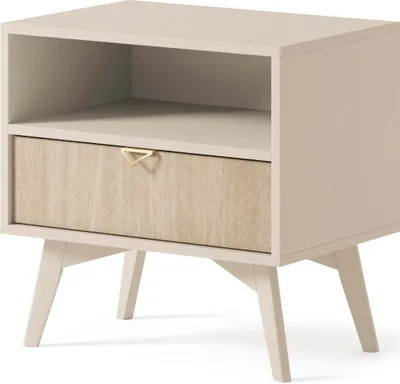 Produktbild von FURNLUX Nachttisch Waldbeige 54cm / Hauptfarbe: Beige / Abmessungen: 54 x 54 x 38 cm