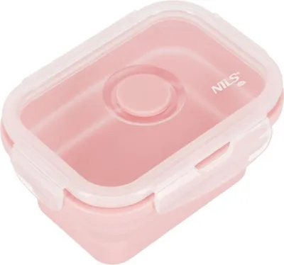 Zdjęcie produktu dla Składany lunchbox, różowy, 355 ml, przenośny pojemnik