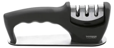 2-in-1-Messerschärfer, Edelstahl, silber, 20 x 6 x 8 cm