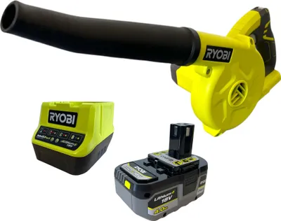 Zdjęcie produktu dla Dmuchawa akumulatorowa RYOBI R18TB 18 V 200 km/h + 1x akumulator 4,0 Ah + ładowarka