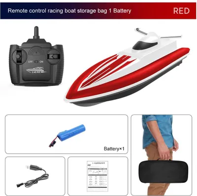 Produktbild von Wasserdicht 2,4 g Kinder Fernbedienung Schnellboot 4 Kanäle Hochgeschwindigkeits -Rennboot wiederaufladbare Elektro -RC