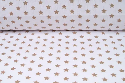 Obrázek produktu pro Plátno bavlněné, béžové hvězdičky , metráž, látky / 50cm