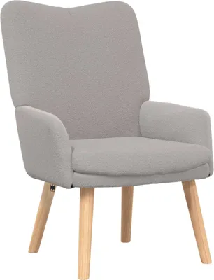 Zdjęcie produktu dla vidaXL Fotel Jasnoszary 63 x 67 x 94 cm Tkanina owcza i sklejka