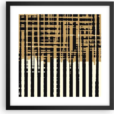 Produktbild von Gerahmtes Poster - Schwarzer Rahmen - Abstraktion Weiß Gürtel - 40x40 cm - Wand Bild - Wanddeko - Wandbilder - Kunstposter - Wandposter - Bilderrahmen - Bilder - Kunstdruck - P2BAC40x40-4857