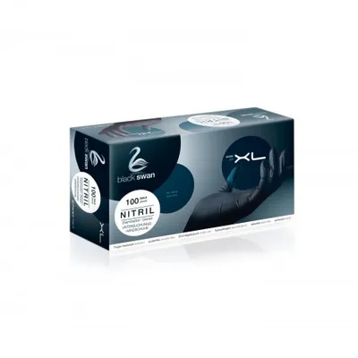 Produktbild von Nitril Handschuhe puderfrei Gr.XL schwarz 100 St