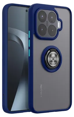 Image de Coque de protection pour Xiaomi 17T Pro, avec anneau magnétique rotatif et finition mate, couleur bleu nuit