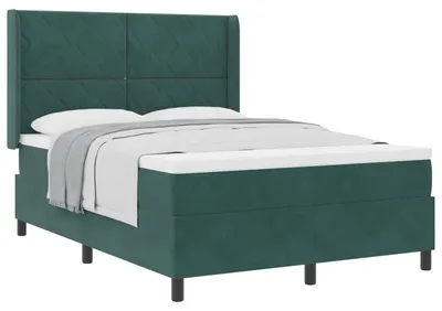 Obrázok produktu pre Posteľ s pružinovým rámom Tmavozelená 140 x 200 cm Zamat