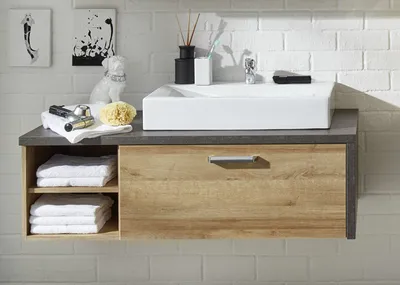 Produktbild von trendteam Koupelnová skříňka Bay Oak Riviera Honey 123 x 39 x 53 cm