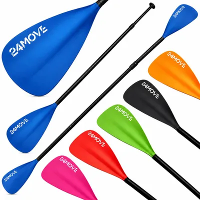 Produktbild von 24MOVE® Paddel Doppelpaddel 2in1 Stechpaddel für SUP Stand Up Board, Kajak, leicht aus Aluminium 230cm, verstellbar blau