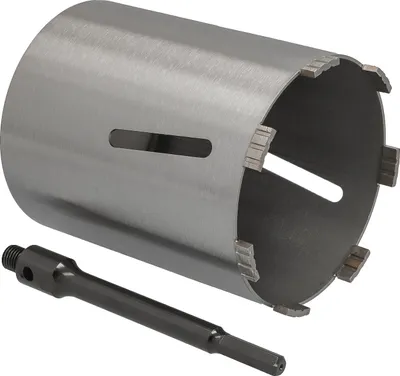 Produktbild von Diamantbohrkrone Ø 152 mm Nutzlänge 180 mm mit 6-kant-Aufnahme 200 mm Segmenthöhe 10 mm Diamant Bohrkrone Trockenbohrkrone Kernbohrer Betonbohrkrone Kernbohrkrone BTEC