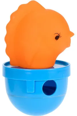 Produktbild von Katzenspielzeug VOGEL rot 7x12 cm mit Leckerli-Behälter, robust und wasserdicht