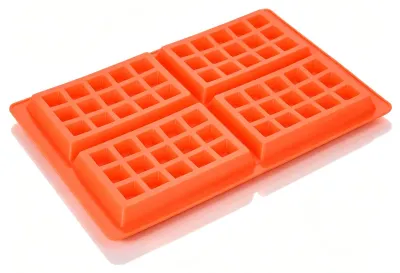 Waffelform aus Silikon, 4 Fächer, Herz & Quadrat, antihaft