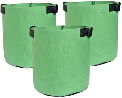 Imagen del producto de Bolsas para plantas de tela transpirable, paquete de 3 unidades, de 3 galones de capacidad, ideales para tomates y flores