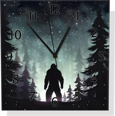 Produktbild von Wallario Design Wanduhr Begegnung im Sternenwald aus Echtglas, Größe 30 x 30 cm