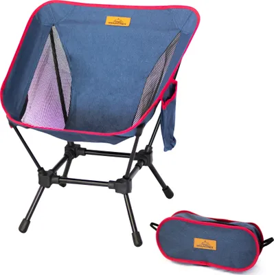 Produktbild von MOUNTREX® Campingstuhl klappbar – Besonders Stabil, Leicht & Kompakt (bis 120kg) - Klappstuhl mit Tragetasche - Angelstuhl, Camping Stuhl, Strandstuhl - Breite Sitzfläche, Faltbar (Blau)