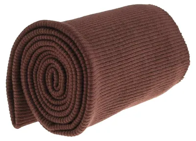 16x80cm Bündchen Strickbündchen Bündchenstoff Baumwolle elastisch gerippt, nussbraun