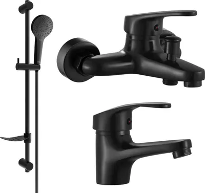 Image de Mexen Erica DF05 set de douche, Noir - 746403DF05-70