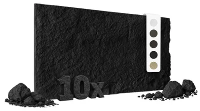Produktbild von HEXIM Steinoptik Felsen Platten 10 Stück 120x60cm PolyurethanWandverkleidung 7,3 m² 3D Paneele Bruchstein Stone Nachbildung Wandpaneele Wanddeko Steinplatte Wohnzimmer Innenwand schwarz (A002-06 Dark Black)