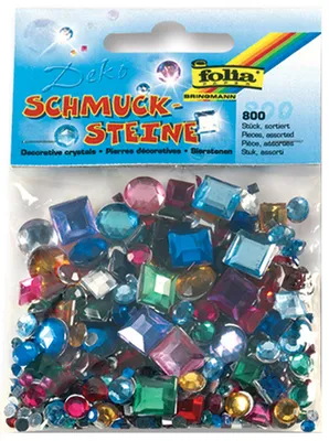 Immagine prodotto di Folia 1240 gemme quadrate e rotonde - circa 800 pezzi, dimensioni/colori assortiti