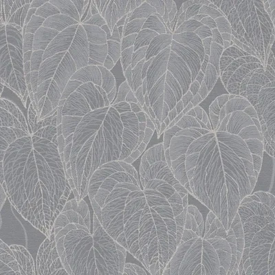 Produktbild von Blätter-Tapete Grau Silber - Vliestapete mit Blattmuster - Mustertapete modern livingwalls (KG-174629)