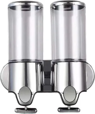 Produktbild von Set mit 2 Wandseifenspendern (500 ml) – Manueller Seifenspender für Desinfektionsmittel – Shampoo- und Duschgelspender für Toiletten, Badezimmer, Küchen, Hotels und Büros
