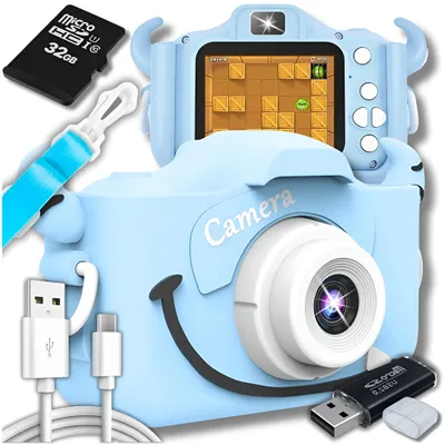 Obrázok produktu pre Digitálny Fotoaparát Pre Deti Fotoaparát Hry + 32Gb Karta