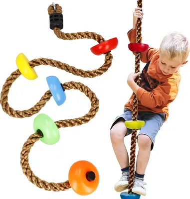 Image de Corde à grimper pour enfants Grimper aux arbres avec plateformes Balançoire à grimper 200 cm