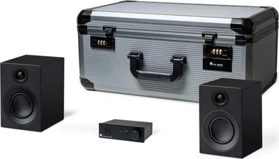 Produktbild von Pro-Ject Travel Set, 83 - 20000 Hz, 80 W, Schwarz, 119 mm, 152 mm, 175 mm