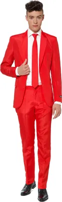 Obrázok produktu pre Jednofarebný červený diabolský oblek - Halloween Carnival Veľkosť: XL