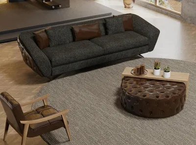 Produktbild von Wohnzimmerset Sofa, Sessel und Couchtisch in modernem Design