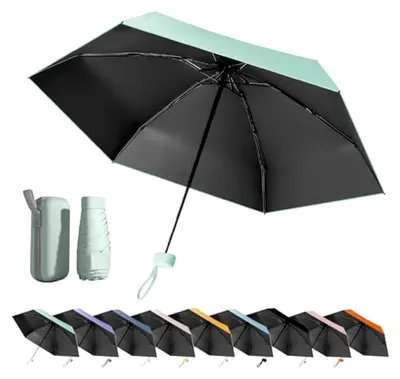 Produktbild von Kompakter Regenschirm mit UV-Schutz, leichter Mini-Schirm, tragbarer Sonnenschirm