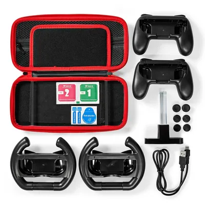 Produktbild von Nedis, Starter-Kit 13-in-1 für Nintendo Switch OLED Konsole, Schwarz