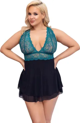 Produktbild von Cottelli CURVES - Babydoll petrol 3XL