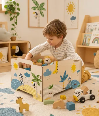 Immagine prodotto di Scatole Portaoggetti Impilabili per Bambini My Little Jungle - Set da 2 pezzi