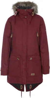 Produktbild von Jacke Cleaa Wasserdicht Winddicht Leicht Gepolstert mit Abnehmbarem Pelzbesatz Merlot S