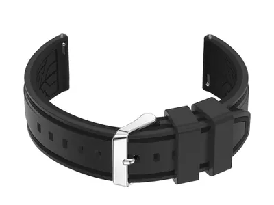 Produktbild von Gummigürtel für die U14 -Uhr - Grau/Schwarz - 20 mm