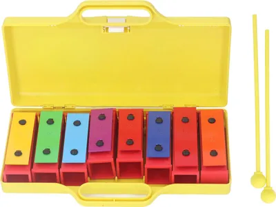 Produktbild von Bunte Resonatorglocken mit 8 Noten und abnehmbaren Platten aus Kunststoff, Schlaginstrument, Musikspielzeug für Kinder und Erwachsene