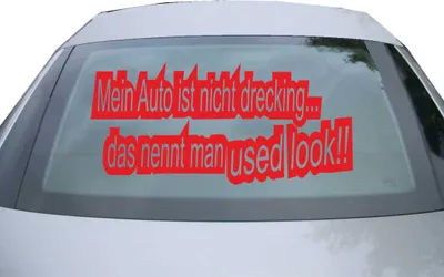 Produktbild von Indigos UG - Aufkleber Heckscheibe & Motorklappe DE6173 - rot - 600x285 mm - mein auto ist nicht drecking - Auto Scheiben Fenster Heckklappe Tuning Racing JDM - Die cut