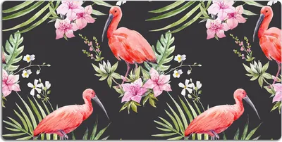 Produktbild von Schreibtischmatte Tischunterlage 100x50 cm Mauspad - Schwarzer Flamingo.