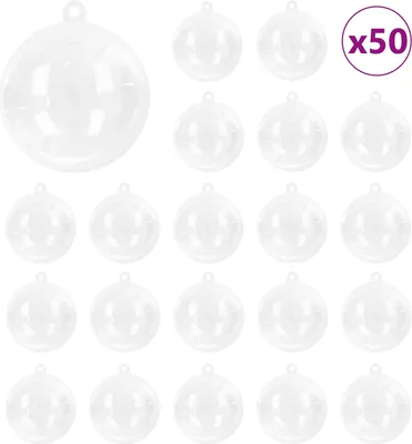 Image de Ensemble de Boules de Noël 50 pcs Transparent Ø 5 cm