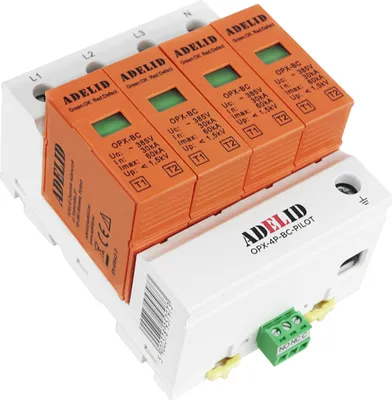 Produktbild von Überspannungsableiter B+C (T1+T2) 4-polig 1000V DC 60kA PV DIN-Schienenmontage mit Kontrollkontakt
