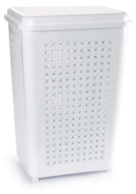 Produktbild von Plasticforte Waschekorb mit Deckel - 50 l - weis - 41 x 31 x 61 cm