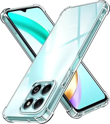 Two clear phone cases are shown diagonally on a white background.
