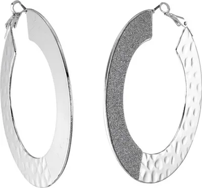 Produktbild von Steuer Modeschmuck Creolen Metall 6,0cm Silbergrau ohne 445010006