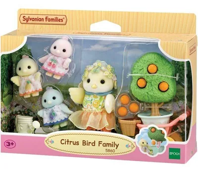 Immagine prodotto di Sylvanian Families Famiglia degli uccellini degli agrumi, 4 personaggi, set da gioco con accessori, dai 3 anni in su